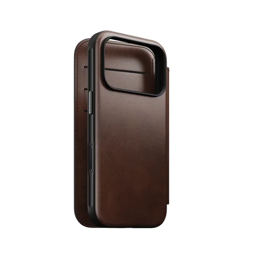  iPhone 18 Pro és iPhone 17 Pro Nomad Modern Leather Folio Horween bőr pénztárcatok, rusztikus barna - 9