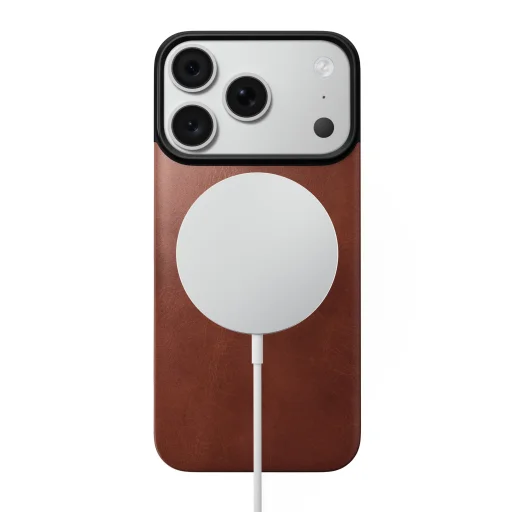 Apple iPhone 18 Pro/17 Pro Nomad mágneses Horween bőr hátlap – Olde Dublin, MagSafe-kompatibilis - 5