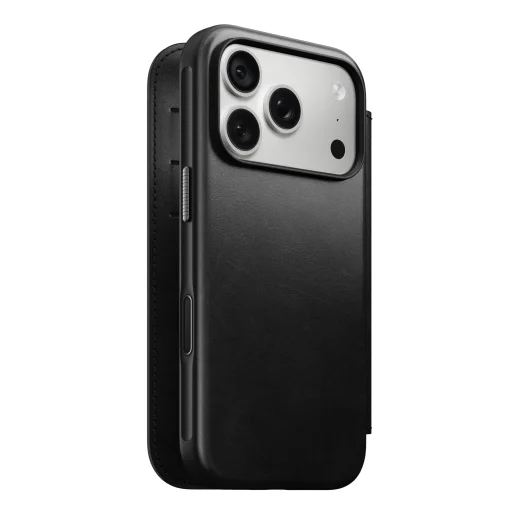 iPhone 18 Pro/17 Pro čierne Nomad Modern Leather Folio Horween kožené puzdro - 3