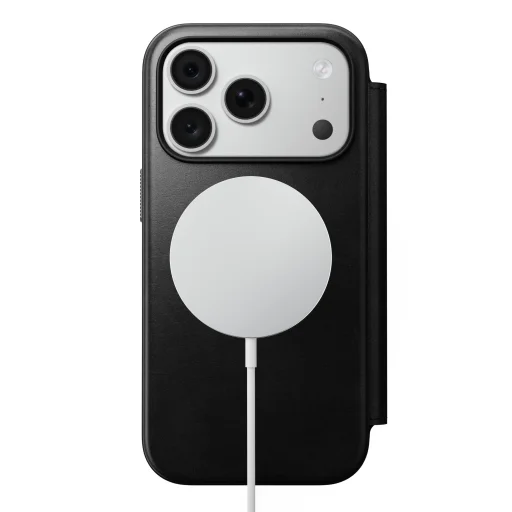 iPhone 18 Pro/17 Pro čierne Nomad Modern Leather Folio Horween kožené puzdro - 4