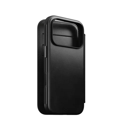 iPhone 18 Pro/17 Pro čierne Nomad Modern Leather Folio Horween kožené puzdro - 9
