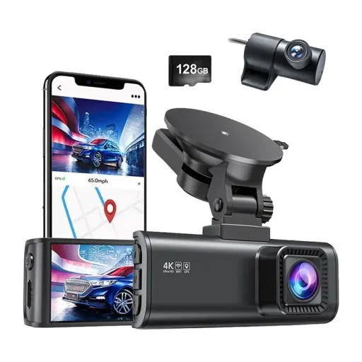 REDTIGER F7NP dvojkanálová autokamera, 4K a 1080p, so 128 GB pamäťovou kartou. - 3