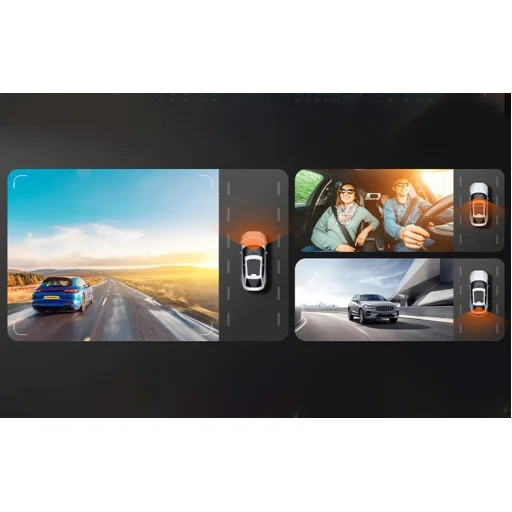 WOLFBOX i07 háromkamerás fedélzeti kamera, 2,5K, WiFi, GPS - 6