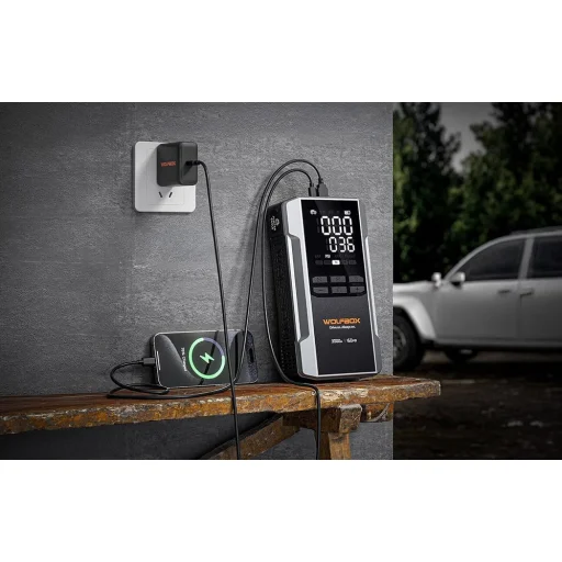 WOLFBOX MegaVolt 16 Air indítóakkumulátor és légkompresszor, 16 000 mAh, 3000 A - 5