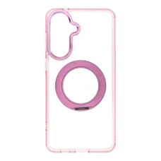 Puzdro Frame Circle Stand pre Samsung A57, kompatibilné s MagSafe, ružové