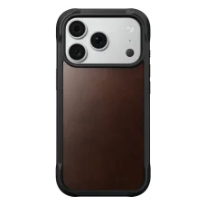 Nomad vystužené kožené puzdro Horween, rustikálna hnedá – iPhone 18 Pro/17 Pro