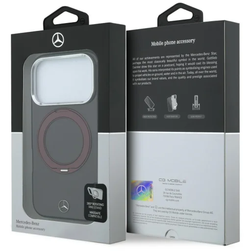 iPhone 18 Pro / 17 Pro bordové puzdro Mercedes-Benz Ring Stand Iconic Logo MagSafe - 8