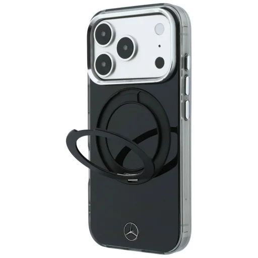 iPhone 18 Pro / iPhone 17 Pro ochranný kryt Mercedes-Benz Ring Stand Iconic Logo MagSafe, čierny - 2
