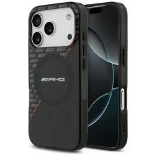 iPhone 18 Pro / iPhone 17 Pro čierno-červené AMG IML dvojvrstvové puzdro s kosoštvorcovým vzorom MagSafe
