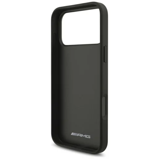  iPhone 18 Pro Max / iPhone 17 Pro Max fekete AMG bőrborítású, mélynyomott vonalmintás kemény tok - 7