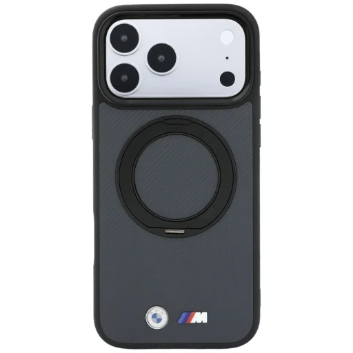  iPhone 18 Pro Max / iPhone 17 Pro Max antracit BMW Kevlar Ring Stand 360 MagSafe tok - 3