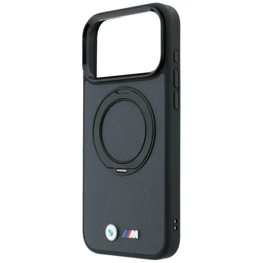 iPhone 18 Pro / 17 Pro antracitové BMW Kevlar Ring Stand 360 MagSafe puzdro - 6