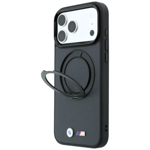  iPhone 18 Pro Max / iPhone 17 Pro Max antracit BMW Kevlar Ring Stand 360 MagSafe tok - 2