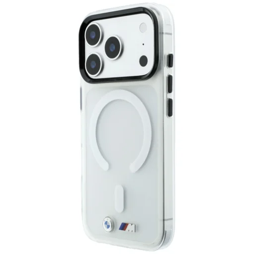 iPhone 18 Pro a iPhone 17 Pro priehľadný MagSafe ochranný kryt – BMW M IML, s matným kovovým logom a ozdobnými prvkami - 2