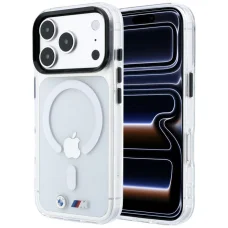 iPhone 18 Pro Max / iPhone 17 Pro Max priehľadný kryt – BMW M IML MagSafe, s kovovým logom