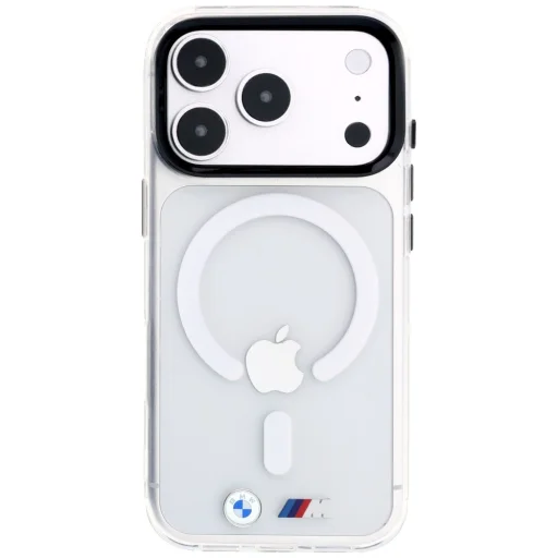 iPhone 18 Pro Max / iPhone 17 Pro Max priehľadný kryt – BMW M IML MagSafe, s kovovým logom - 3