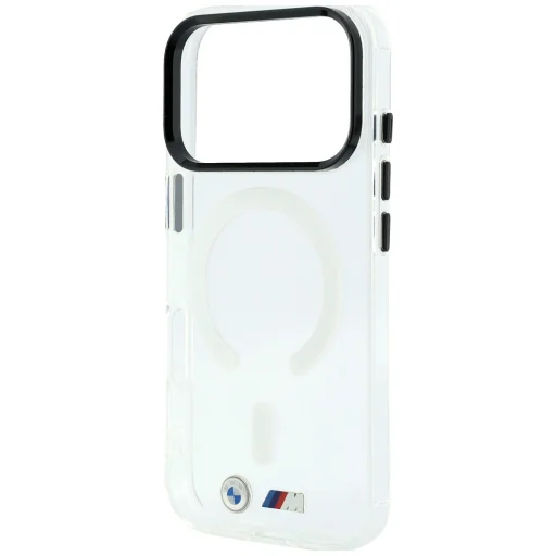 iPhone 18 Pro Max / iPhone 17 Pro Max priehľadný kryt – BMW M IML MagSafe, s kovovým logom - 6