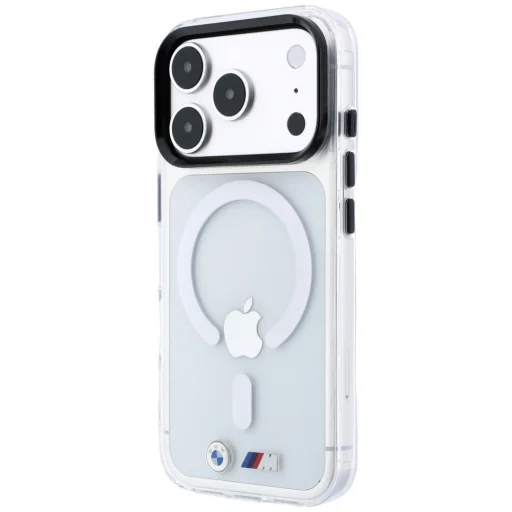 iPhone 18 Pro Max / iPhone 17 Pro Max priehľadný kryt – BMW M IML MagSafe, s kovovým logom - 2