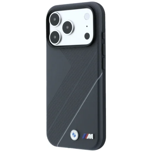 iPhone 18 Pro / 17 Pro BMW M MagSafe ochranný kryt so vzorom stopy pneumatiky a strieborným pásikom – antracit - 2