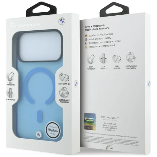 iPhone 18 Pro / 17 Pro modrý BMW Sign matný IML, MagSafe kryt s kovovým logom - 8