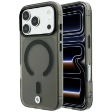 Sivý kryt BMW Sign matný IML s kovovým logom MagSafe pre iPhone 18 Pro / 17 Pro