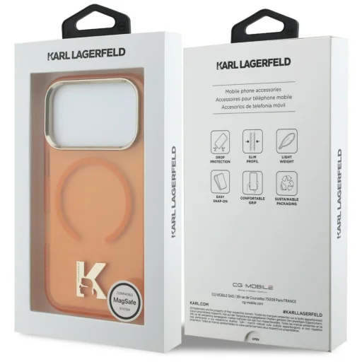 iPhone 18 Pro / 17 Pro oranžové puzdro Karl Lagerfeld IML K Head MagSafe - 8
