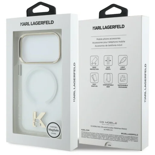 iPhone 18 Pro / 17 Pro priehľadný kryt – Karl Lagerfeld IML K Head MagSafe - 8