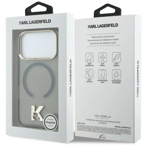 iPhone 18 Pro / 17 Pro čierne puzdro Karl Lagerfeld IML K Head MagSafe - 8
