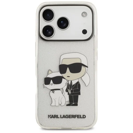 Karl Lagerfeld IML NFT Glitter Karl&Choupette priehľadný kryt pre iPhone 18 Pro / 17 Pro - 3