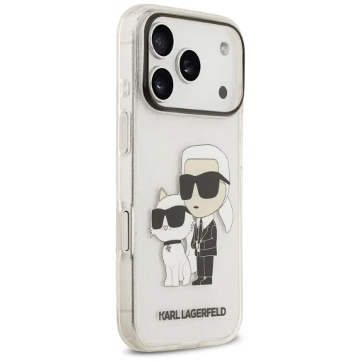 Karl Lagerfeld IML NFT Glitter Karl&Choupette priehľadný kryt pre iPhone 18 Pro / 17 Pro - 4