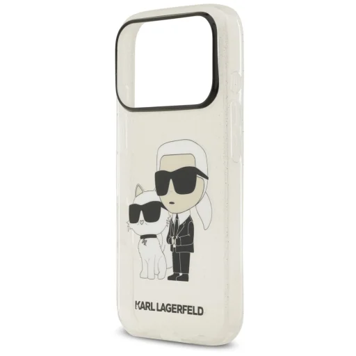 Karl Lagerfeld IML NFT Glitter Karl&Choupette priehľadný kryt pre iPhone 18 Pro / 17 Pro - 6