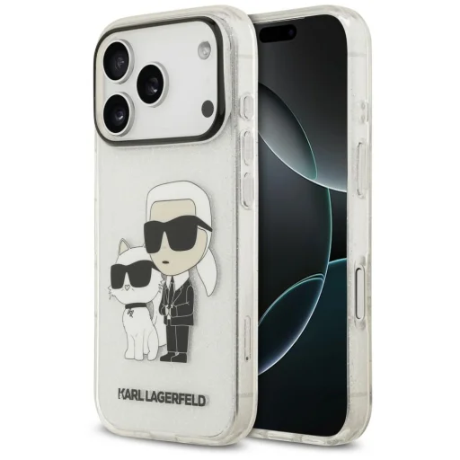 Karl Lagerfeld IML NFT Glitter Karl&Choupette priehľadný kryt pre iPhone 18 Pro / 17 Pro - 1