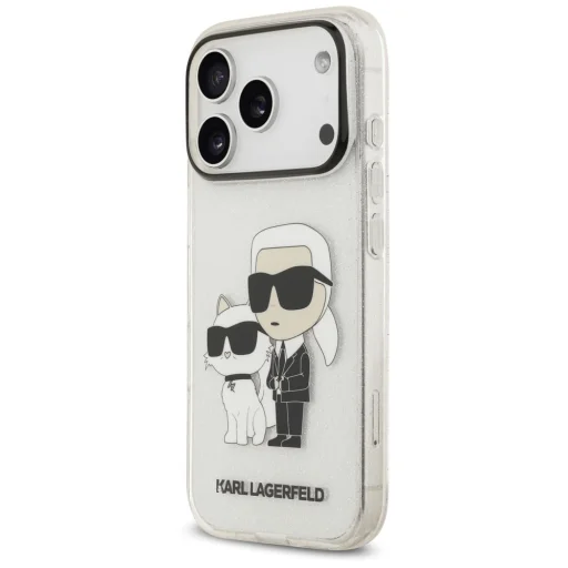 Karl Lagerfeld IML NFT Glitter Karl&Choupette priehľadný kryt pre iPhone 18 Pro / 17 Pro - 2