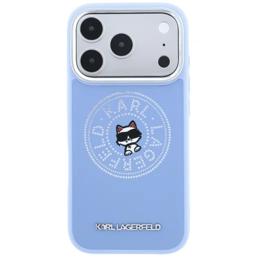 iPhone 18 Pro / 17 Pro modrý Karl Lagerfeld Point & Choupette Sketch MagSafe tvrdý kryt - 3