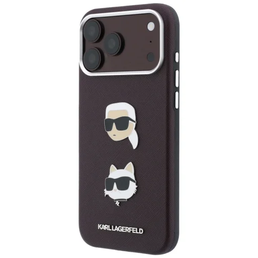 iPhone 18 Pro / 17 Pro bordové puzdro Karl Lagerfeld Saffiano Karl&Choupette s remienkom - 3
