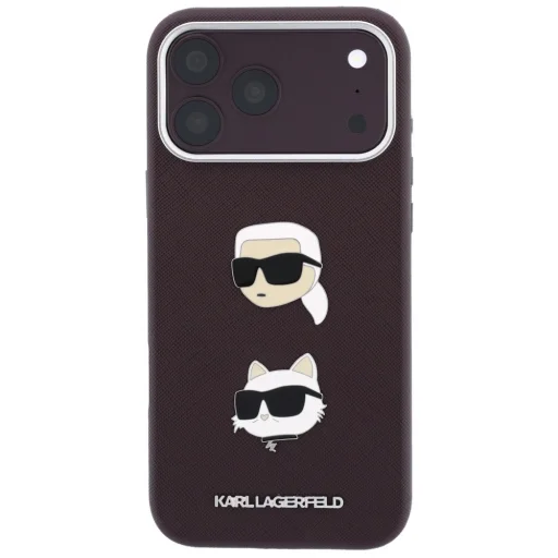 iPhone 18 Pro / 17 Pro bordové puzdro Karl Lagerfeld Saffiano Karl&Choupette s remienkom - 4