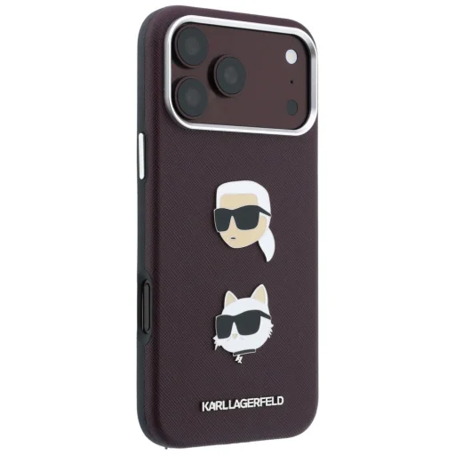 iPhone 18 Pro / 17 Pro bordové puzdro Karl Lagerfeld Saffiano Karl&Choupette s remienkom - 5