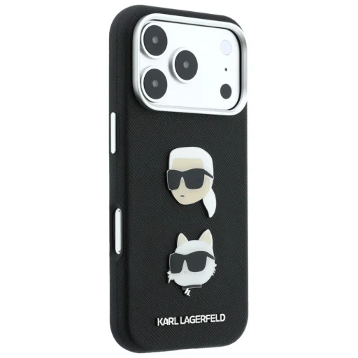 iPhone 18 Pro / iPhone 17 Pro čierne puzdro Karl Lagerfeld Saffiano Karl&Choupette s remienkom - 5