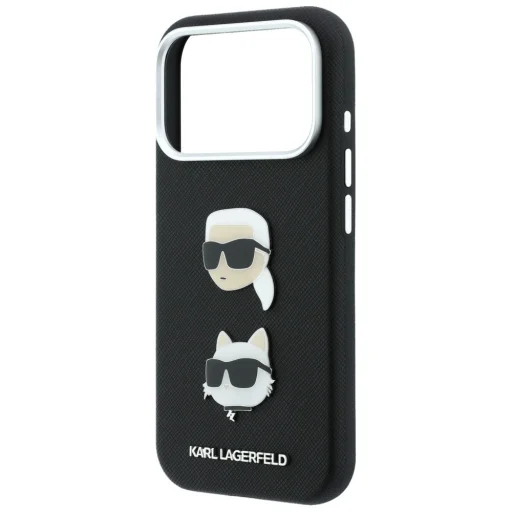 iPhone 18 Pro / iPhone 17 Pro čierne puzdro Karl Lagerfeld Saffiano Karl&Choupette s remienkom - 7