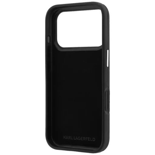 iPhone 18 Pro / iPhone 17 Pro čierne puzdro Karl Lagerfeld Saffiano Karl&Choupette s remienkom - 8