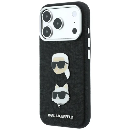 iPhone 18 Pro / iPhone 17 Pro čierne puzdro Karl Lagerfeld Saffiano Karl&Choupette s remienkom - 3