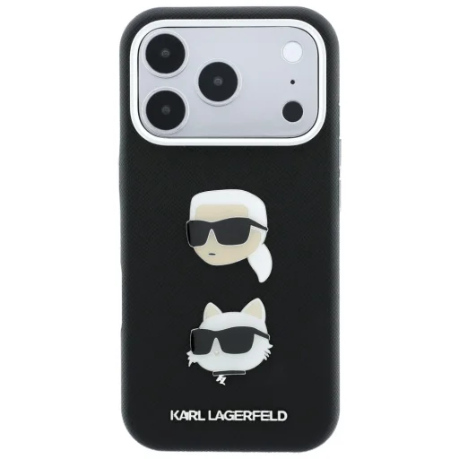 iPhone 18 Pro / iPhone 17 Pro čierne puzdro Karl Lagerfeld Saffiano Karl&Choupette s remienkom - 4
