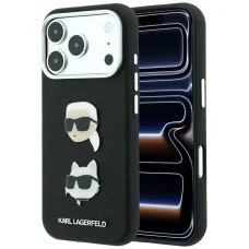  iPhone 18 Pro / iPhone 17 Pro fekete Karl Lagerfeld Saffiano tok