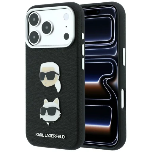 iPhone 18 Pro / iPhone 17 Pro čierne puzdro Karl Lagerfeld Saffiano - 1