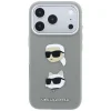  iPhone 18 Pro Max tok – Karl Lagerfeld Saffiano, Karl és Choupette motívummal, szürke thumbnail