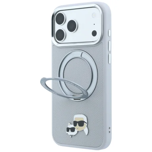  iPhone 18 Pro / 17 Pro tok, Karl Lagerfeld Ring Stand 360 MagSafe, szürke - 2