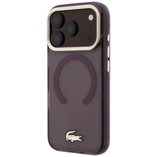  iPhone 18 Pro / iPhone 17 Pro Lacoste IML MagSafe ütésálló tok, bordó - 2