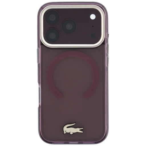 iPhone 18 Pro / iPhone 17 Pro Lacoste IML MagSafe nárazuvzdorné puzdro, bordové - 3