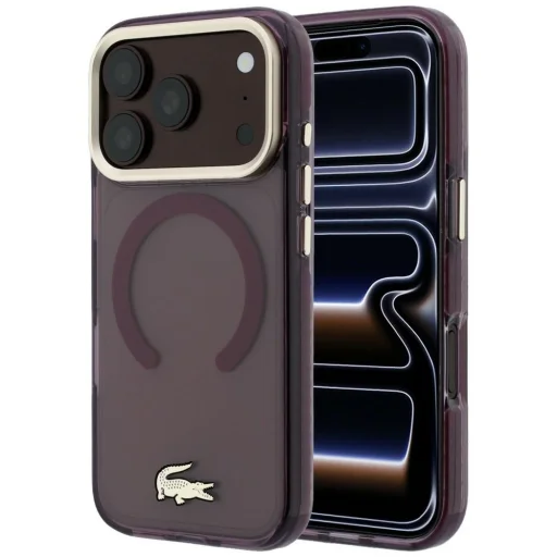  iPhone 18 Pro / iPhone 17 Pro Lacoste IML MagSafe ütésálló tok, bordó - 1