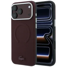  iPhone 18 Pro Max / 17 Pro Max bordó Lacoste Petit Pique dombornyomott MagSafe tok